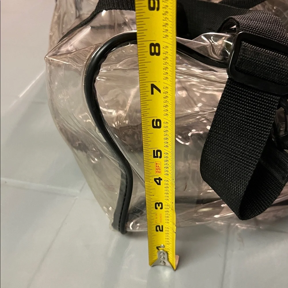 🔥SEE-THROUGH CLEAR & BLACK DUFFLE BAG WITH SHOULDER STRAP